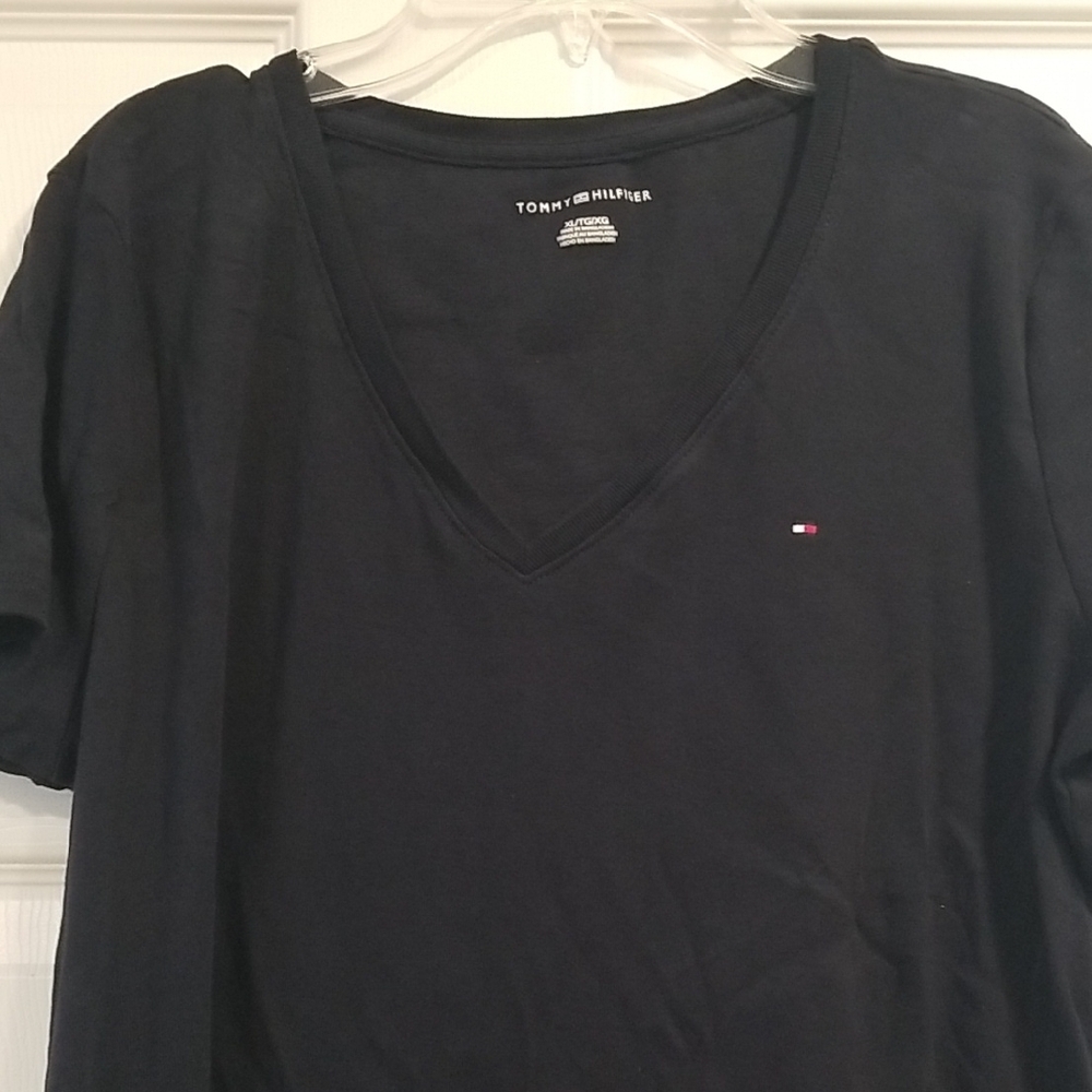 Tommy Hilfiger Blue Short Sleeve Tee with V-Neck